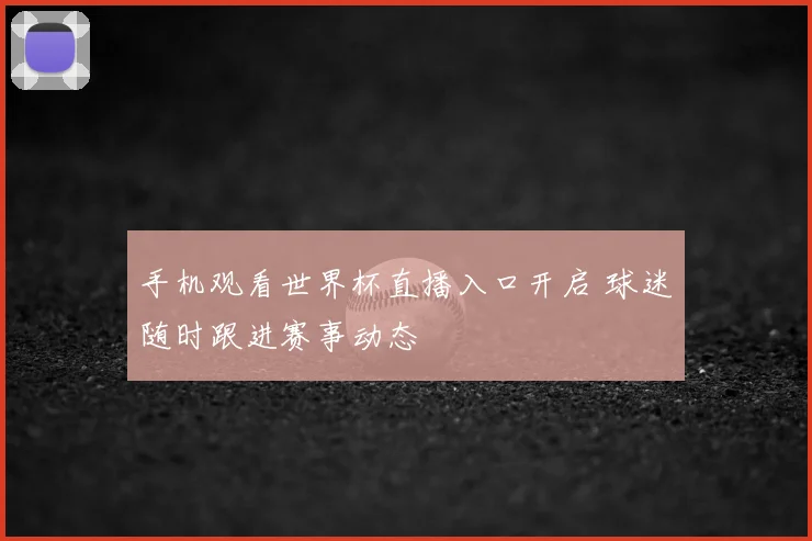 手机观看世界杯直播入口开启 球迷随时跟进赛事动态